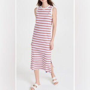 KULE The Tank Dress Red White and Blue Striped Anthropologie Midi Dress